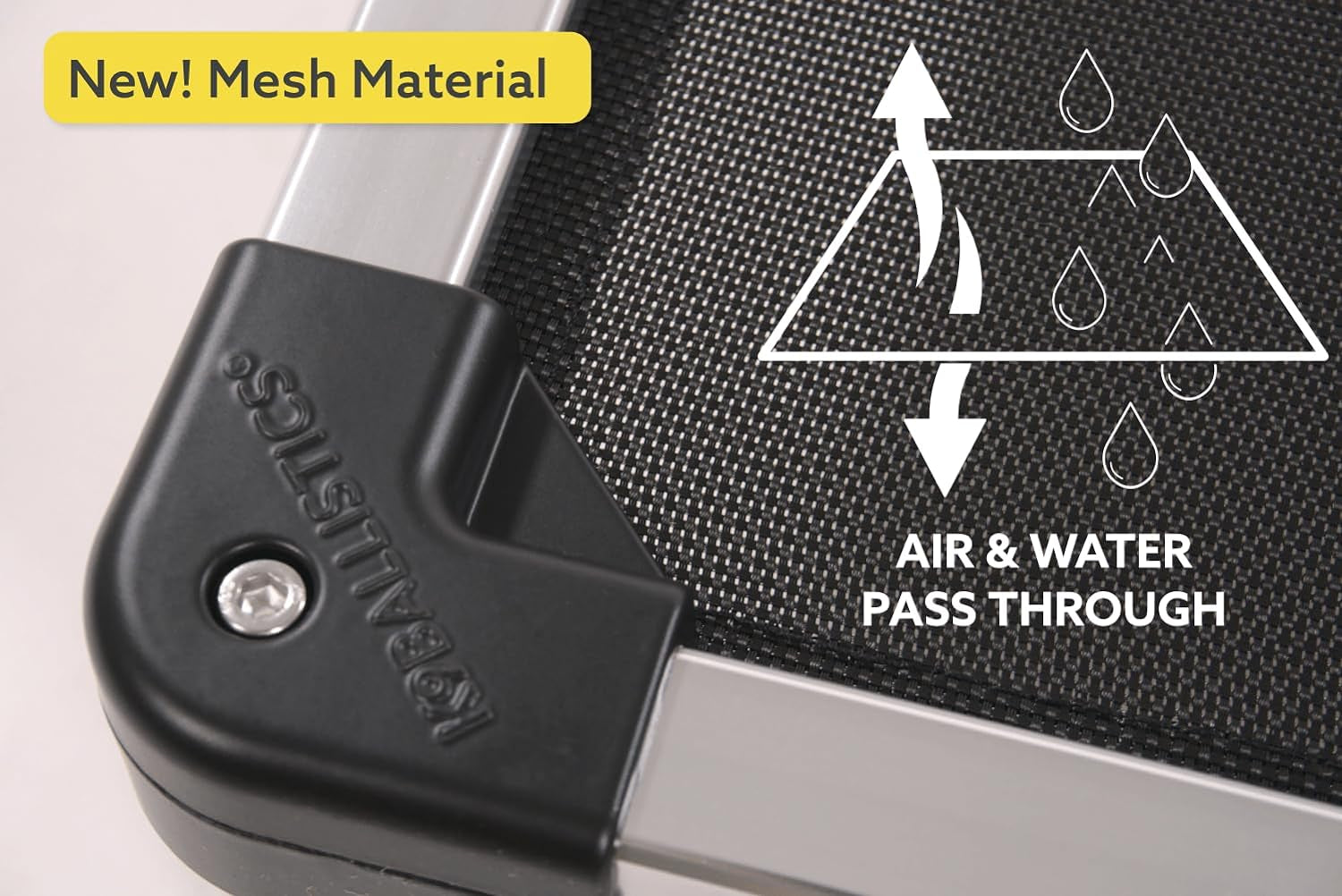 Chew Proof Elevated Cooling Dog Bed - Made for Aggressive Chewers, Virtually Indestructible, Mesh Sling with No Padding, Pre-Assembled - Small, Black Mesh