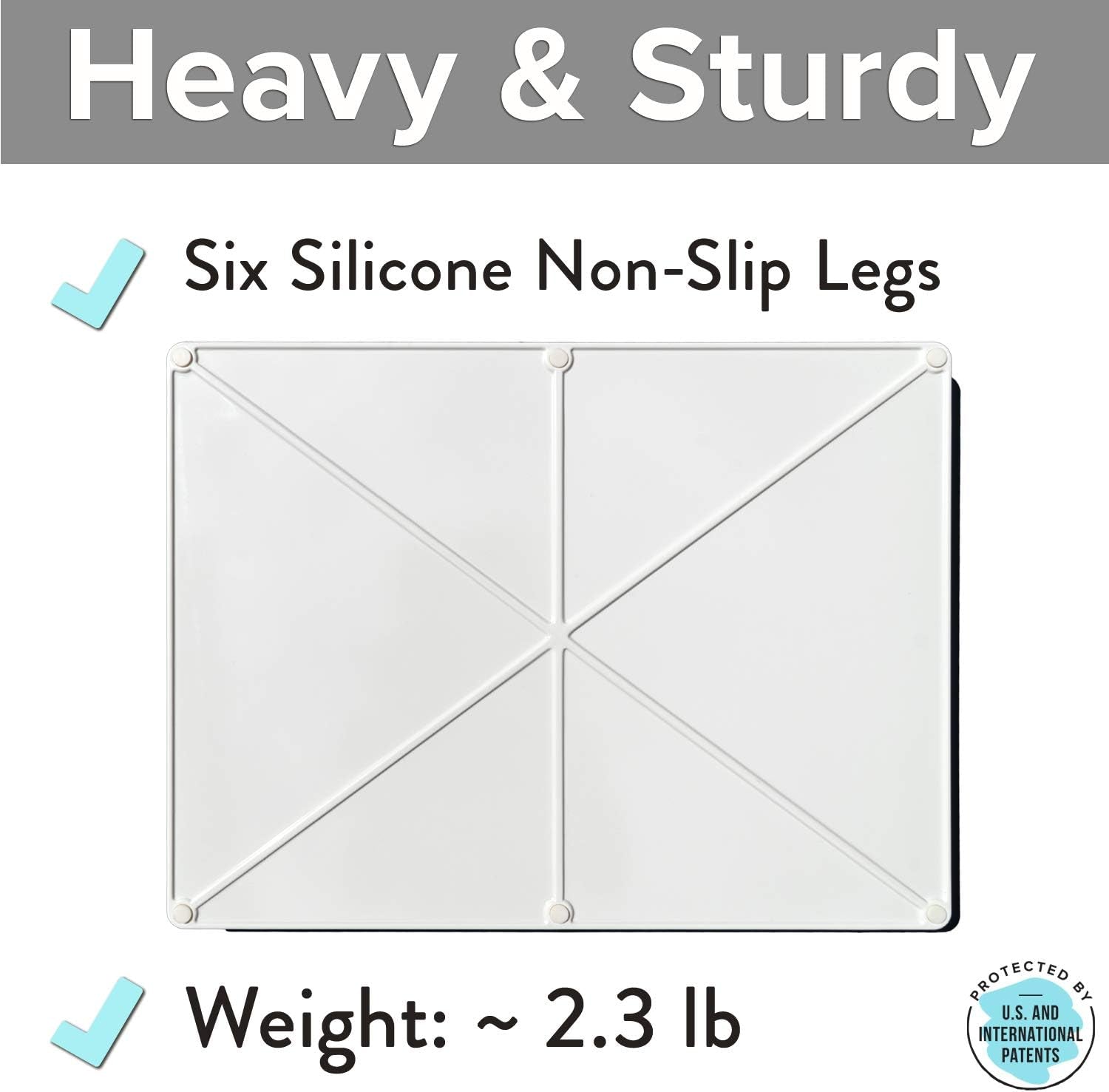 Cat Food Mat, Small & Large Pet Feeding Mat, Waterproof Cat Tray for Food and Water, Silicone Pet Placemat, Non-Slip Mats for Cats, Easy to Clean Tray for Pets Bowls (Hard Tray,Marshmallow)