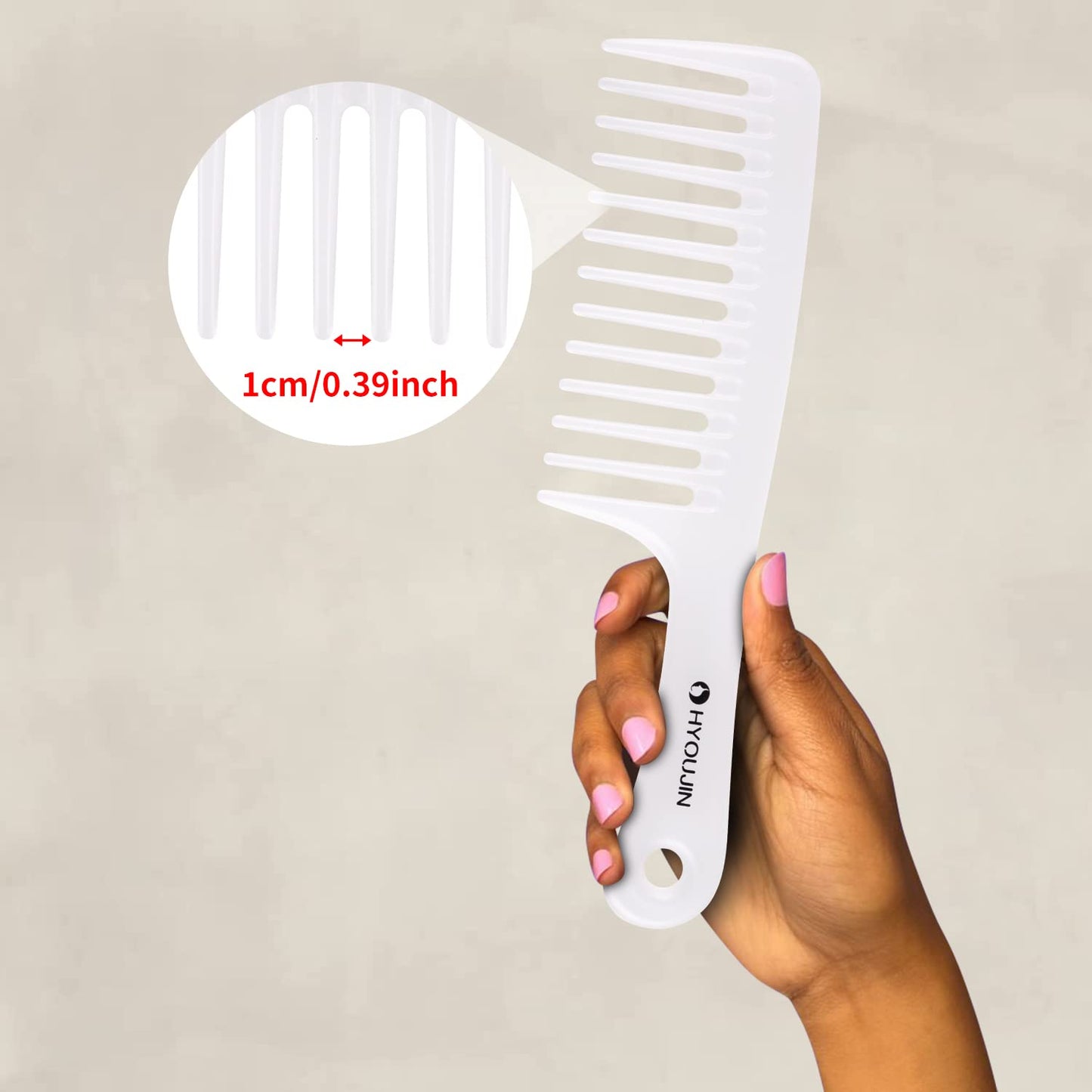 Wide Tooth Comb Detangling Hair Brush Paddle Hair Comb Care Handgrip Comb-Best Styling Comb for Long Wet or Curly Reduce Hair Loss and Dandruff & Headache-Minimal Breakages