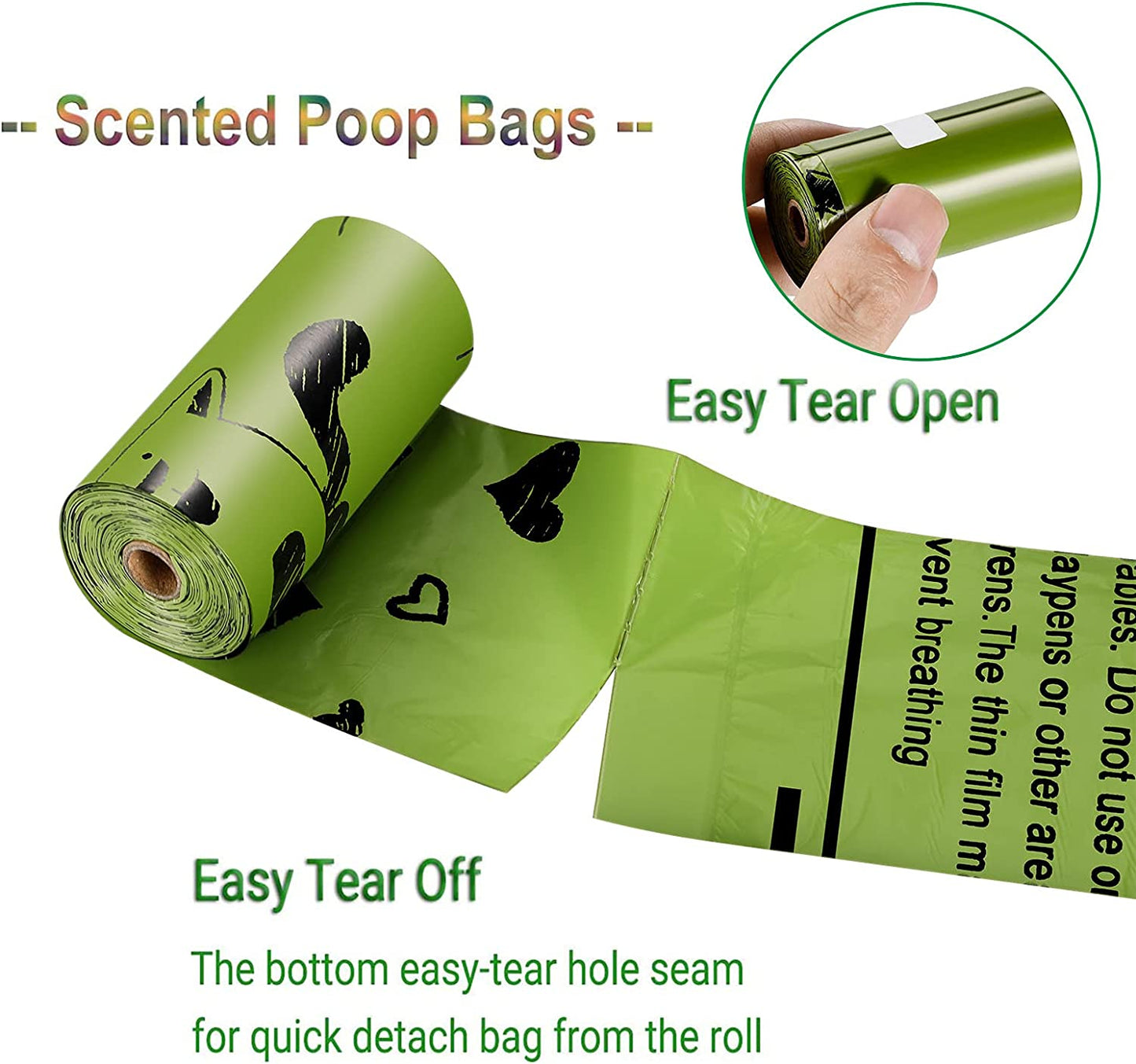 Dog Poop Bags 280 Counts: Poop Bags Doggy Poo Bags with Dispenser - Extra Thick and Leak-Proof Waste Bags (Scented)