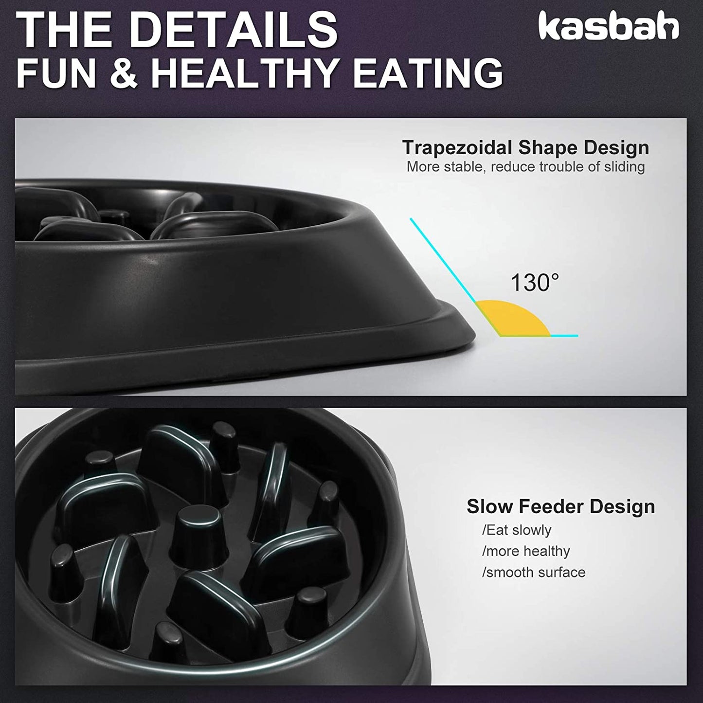 Large Dog Bowl, Puzzle Slow Feeder Dog Bowl for Large Dog Interactive Bloat Stop anti Choking Dog Food Bowl