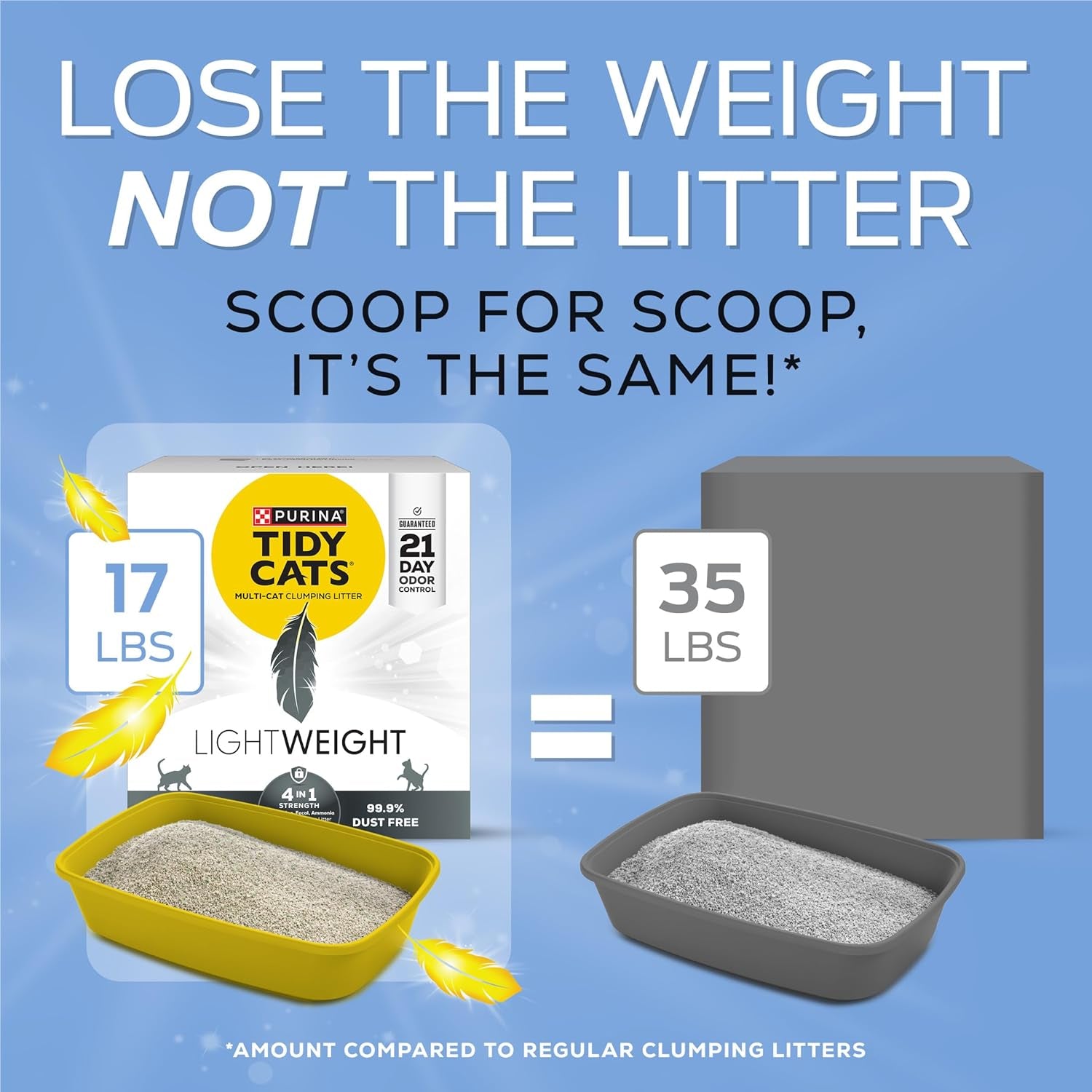 Purina  Lightweight 4-In-1 Strength Multi-Cat, Odor Control, Clumping, 99.9 Percent Dust Free Cat Litter - 17 Lb. Box