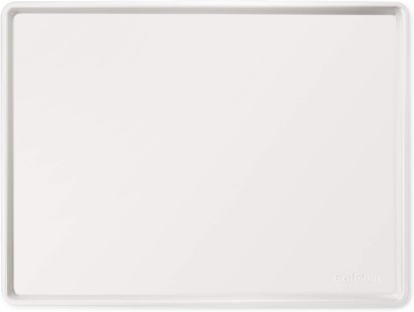 Cat Food Mat, Small & Large Pet Feeding Mat, Waterproof Cat Tray for Food and Water, Silicone Pet Placemat, Non-Slip Mats for Cats, Easy to Clean Tray for Pets Bowls (Hard Tray,Marshmallow)