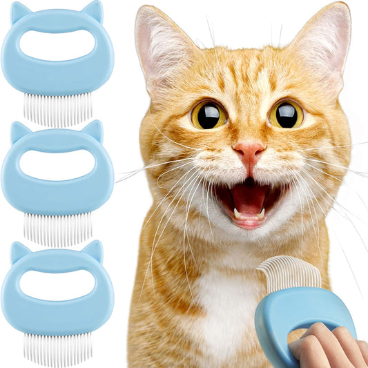 3 Pieces Cat Comb Pet Hair Removal Comb Cat Massage Comb Pet Hair Shedding Brush Pet Fur Grooming Brush for Cats and Dogs to Remove Matted Tangled Fur, Loose Hair (Blue)