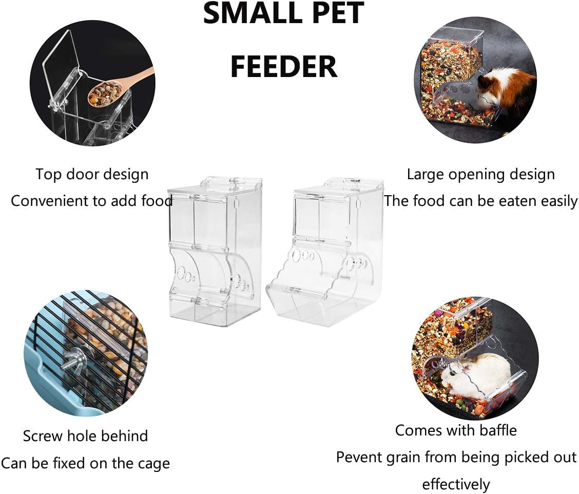 Hamster Feeder,Automatic Food Dispenser Plastic Bowl ,Suitable for Feeding Hamsters, Guinea Pigs, Pigeons, Parrots, Hedgehog,And Other Small Animals (400ML)