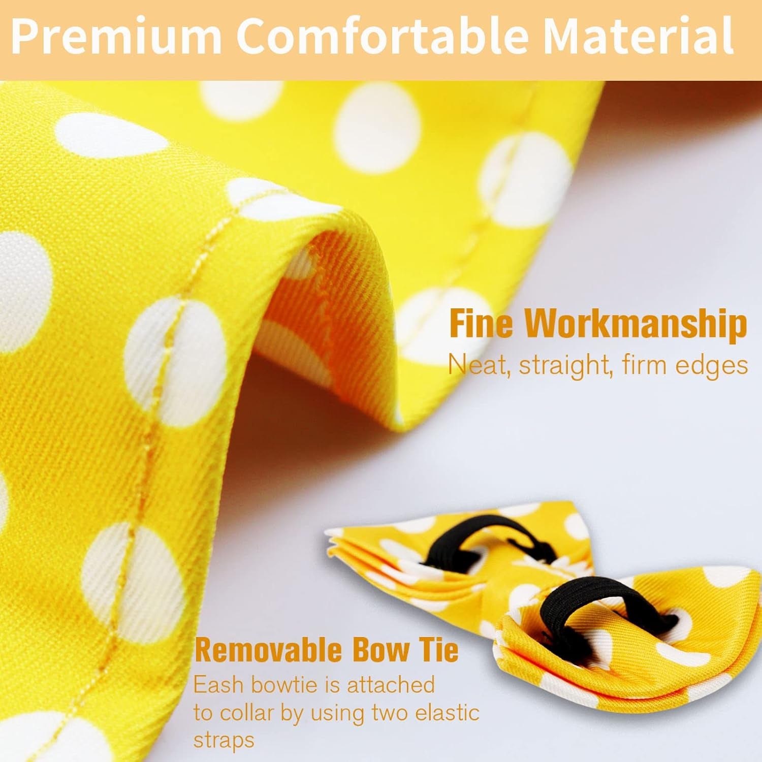 Large Dogs Collar Cute, Girl Dog Collar with Bow Tie, Fall Dog Bandana Collar, Bowtie Dog Collar for Medium Dogs, Female Dog Collar Christmas, Dog Girl Collar Yellow for Medium and Large Dogs