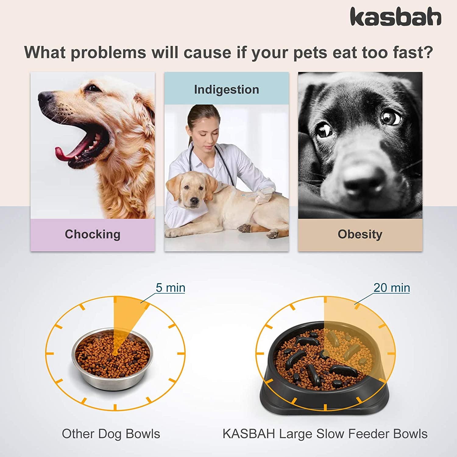 Large Dog Bowl, Puzzle Slow Feeder Dog Bowl for Large Dog Interactive Bloat Stop anti Choking Dog Food Bowl