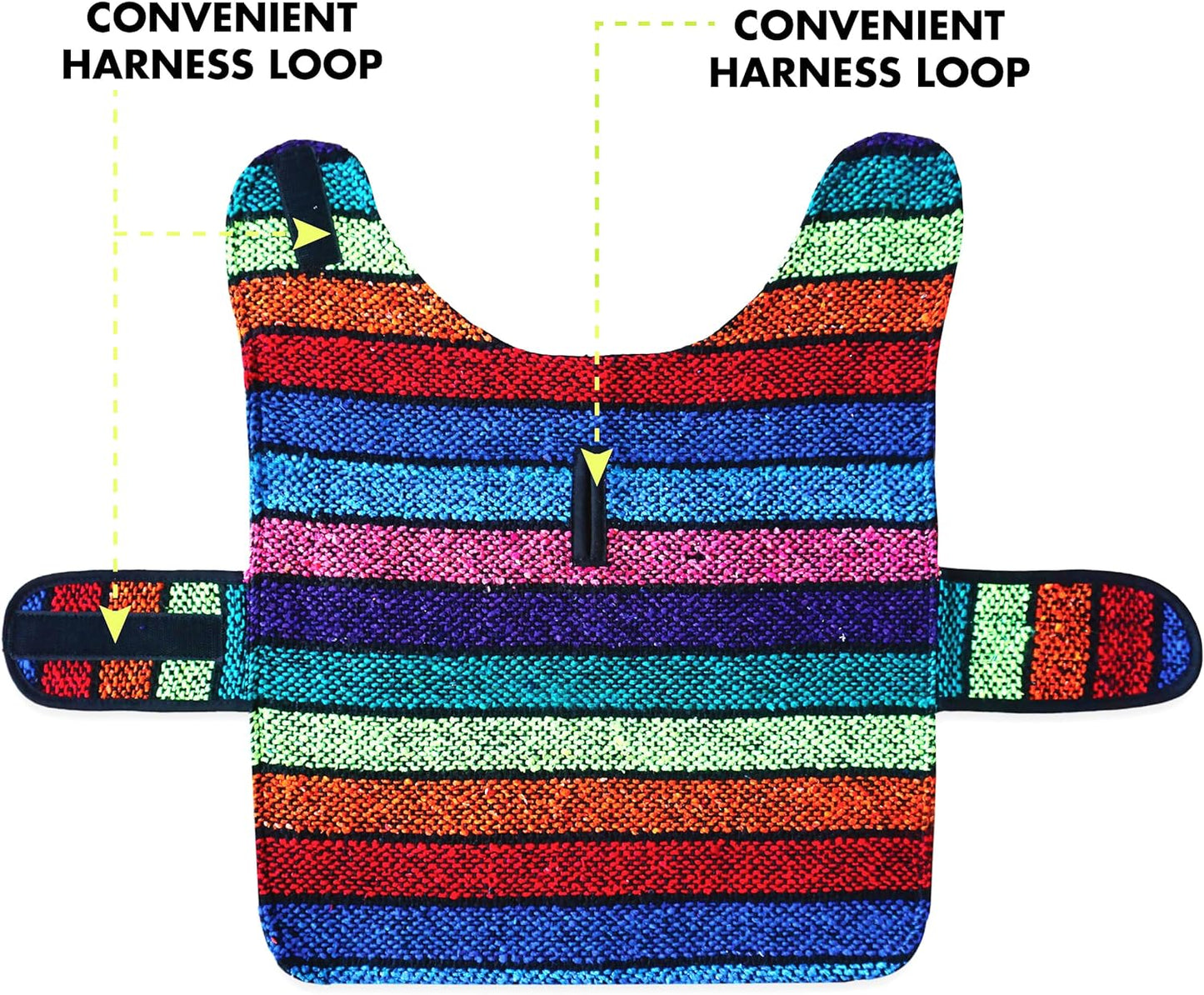 Handmade Dog Poncho from Authentic Mexican Blanket - Dog Clothes – Chihuahua Coat - Costume - Sweater - Vest (Multi Color, Medium)