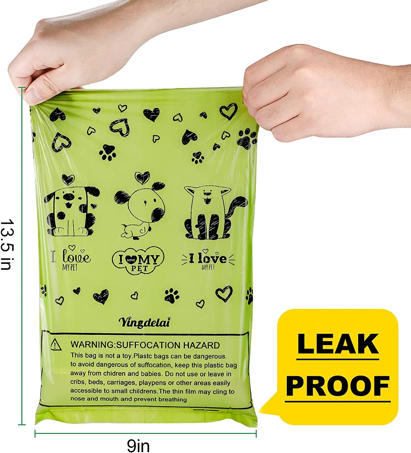 Dog Poop Bags 280 Counts: Poop Bags Doggy Poo Bags with Dispenser - Extra Thick and Leak-Proof Waste Bags (Scented)