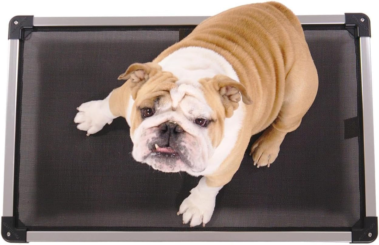 Chew Proof Elevated Cooling Dog Bed - Made for Aggressive Chewers, Virtually Indestructible, Mesh Sling with No Padding, Pre-Assembled - Small, Black Mesh